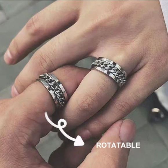 Men's Titanium Spinner Bottle Opener Chain Wedding Band Ring CLOSEOUT - Picture 10 of 15